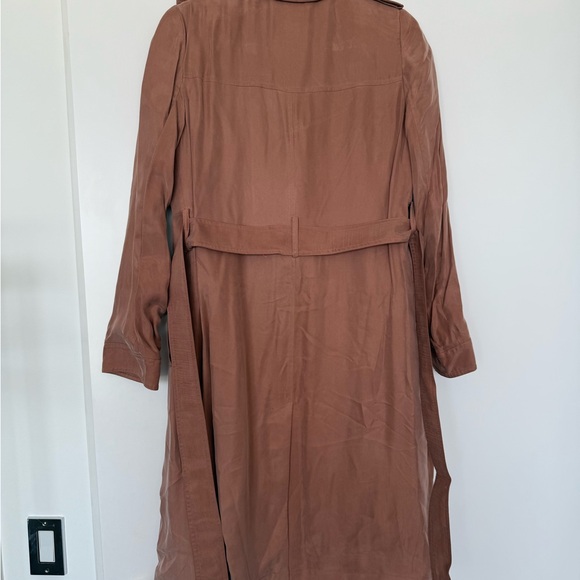 Banana Republic mauve/ rose brown Trench Coat Lightweight Cotton Blend - Picture 4 of 4
